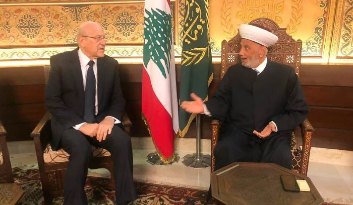 دريان التقى ميقاتي وعقدا خلوة قبيل جلسة المجلس الاسلامي الشرعي الاسلامي