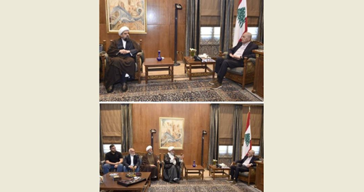بري بحث والمفتي قبلان في التطورات واستقبل الشيخ دعموش