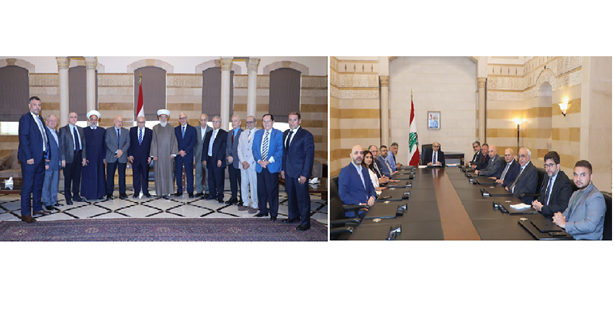 رئيس الحكومة بحث مع نقيب الأطباء في قضايا القطاع الصحي وقانون حماية الأطباء ووفد المنتدى الإسلامي الوطني : نواف سلام الملاذ الآمن لتحقيق الدولة العادلة