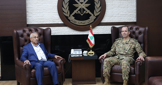 قائد الجيش استقبل أسامة سعد ومحفوض والمدير الإقليمي في اللجنة الدولية للصليب الأحمر