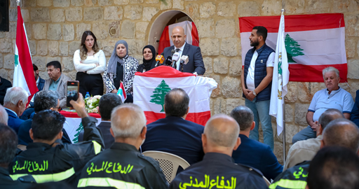 المدير العام للدفاع المدني يطلق حملة تشجير من دارة أحد الشيوخ في كرم شباط - عكار